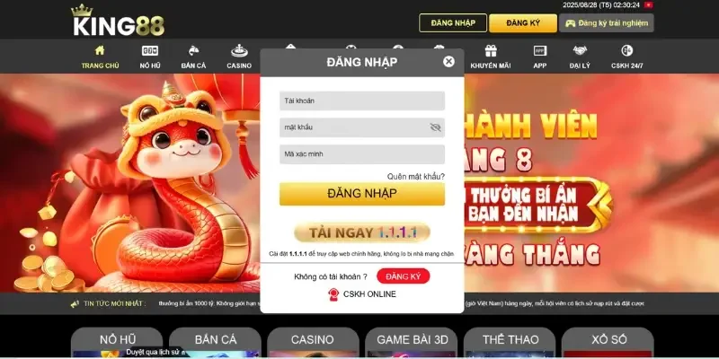 Đăng Nhập King88 - Khởi Đầu Hành Trình Làm Giàu Cho Bet Thủ Chỉ dẫn 3 bước đăng nhập King88